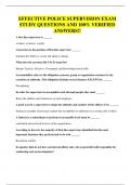 EFFECTIVE POLICE SUPERVISION EXAM STUDY QUESTIONS AND 100&percnt; VERIFIED ANSWERS