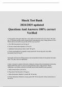 Shock Test Bank 2024&sol;2025 updated Questions And Answers 100&percnt; correct Verified