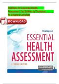 Test Bank for Essential Health    Assessment  2nd Edition by Thompson     All Chapters Complete 