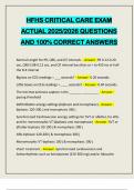 HFHS CRITICAL CARE EXAM ACTUAL 2025&sol;2026 QUESTIONS AND 100&percnt; CORRECT ANSWERS