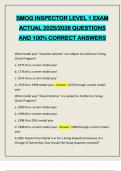 SMOG INSPECTOR LEVEL 1 EXAM ACTUAL 2025&sol;2026 QUESTIONS AND 100&percnt; CORRECT ANSWERS