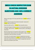 SMOG CHECK INSPECTOR EXAM CA ACTUAL 2025&sol;2026 QUESTIONS AND 100&percnt; CORRECT ANSWERS