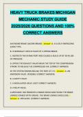 HEAVY TRUCK BRAKES MICHIGAN MECHANIC STUDY GUIDE 2025&sol;2026 QUESTIONS AND 100&percnt; CORRECT ANSWERS