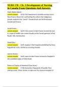 NURS 170 - Ch&period; 3 Development of Nursing in Canada Exam Questions And Answers&period;docx