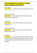 The Development of Nursing in Canada Exam Questions And Answers&period;docx