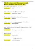 The Development of Nursing in Canada Exam Questions And Answers 2025&period;docx