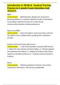Introduction to Medical-&not; Surgical Nursing Practice in Canada Exam Questions And Answers&period;docx