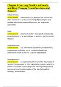 Chapter 1 Nursing Practice in Canada and Drug Therapy Exam Questions And Answers&period;docx