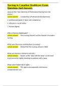 Nursing in Canadian Healthcare Exam Questions And Answers&period;docx
