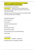 Week 8 Nursing Profession in Canada Exam Questions And Answers&period;docx