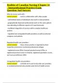 Realities of Canadian Nursing &lpar;Chapter 14 - Interprofessional Practice&rpar; Exam Questions And Answers&period;docx