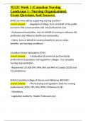 N2221 Week 5 &lpar;Canadian Nursing Landscape I - Nursing Organizations&rpar; Exam Questions And Answers&period;docx