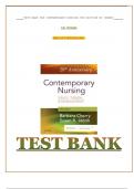TEST BANK FOR CONTEMPORARY NURSING 8TH EDITION BY CHERRY