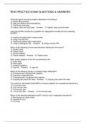 RHS PRACTICE EXAM QUESTIONS & ANSWERS