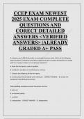 CCEP EXAM NEWEST  2025 EXAM COMPLETE  QUESTIONS AND  CORECT DETAILED  ANSWERS <VERIFIED  ANSWERS> &vert;ALREADY  GRADED A&plus; PASS  