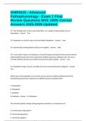 GNRS515 - Advanced Pathophysiology - Exam 1 Final Review Questions With 100&percnt; Correct Answers 2025-2026 Updated&period;