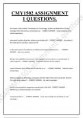 CMY1502 ASSIGNMENT  1 QUESTIONS&period;  