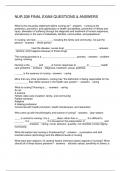 NUR 208 FINAL EXAM QUESTIONS & ANSWERS