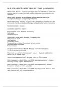NUR 208 MENTAL HEALTH QUESTIONS & ANSWERS