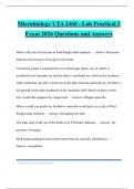 Microbiology UTA 2460 - Lab Practical 2 Exam 2026 Questions and Answers