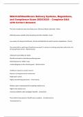WGUC425Healthcare Delivery Systems&comma; Regulations&comma;  and Compliance Exam 2025&sol;2026 &ndash; Complete Q&A  with Correct Answers