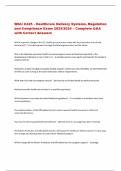 WGU C425 - Healthcare Delivery Systems&comma; Regulation  and Compliance Exam 2025&sol;2026 &ndash; Complete Q&A  with Correct Answers