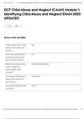 DCF Child Abuse and Neglect &lpar;CAAN&rpar; Module 1&colon; Identifying Child Abuse and Neglect EXAM 2025 UPDATE&excl;&excl;