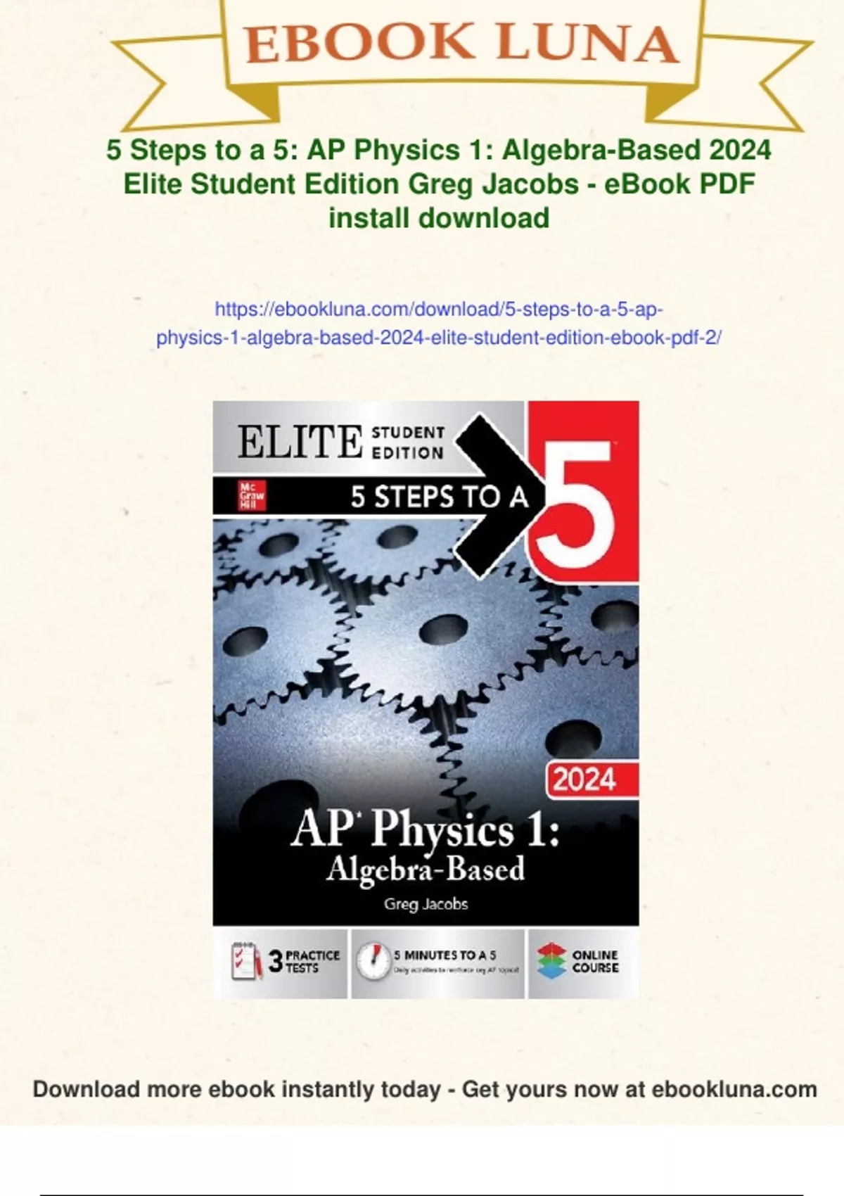 Summary 5 Steps to a 5 AP Physics 1 AlgebraBased
