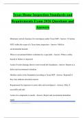 Texas Home Inspection Standards and Requirements Exam 2026 Questions and Answers
