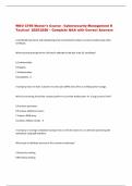 WGU C795 Master's Course - Cybersecurity Management II  Tactical  2025&sol;2026 &ndash; Complete Q&A with Correct Answers