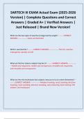 SARTECH III EXAM Actual Exam &lpar;2025-2026 Version&rpar; &vert; Complete Questions and Correct Answers &vert; Graded A&plus; &vert; Verified Answers &vert; Just Released &vert; Brand New Version&excl;