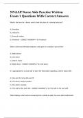 NNAAP Nurse Aide Practice Written Exam 1 Questions With Correct Answers 