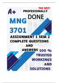 MNG3701 Assignment 1 &lpar;COMPLETE ANSWERS&rpar; Semester 2 2025 - DUE September 2025
