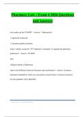 Pharmacy Law - Exam 4 2026 Questions and Answers