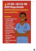 ATI RN &plus; NCLEX-RN 2025 Mega Bundle &vert; Verified Questions&comma; Rationales & Study Guides for Guaranteed Exam Success