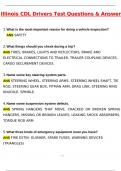 Illinois CDL Drivers Test Latest 2025 Actual Questions and Verified Answers &lpar;2025 &sol; 2026&rpar; A&plus; Grade 100&percnt; Guarantee Verified by Experts