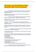 Sociology 101 Straighterline Exam Questions With Correct Answers