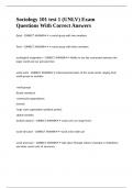 Sociology 101 test 1 &lpar;UNLV&rpar; Exam Questions With Correct Answers