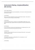 Instrument Rating- Airplane&sol;Weather &lpar;No terms&rpar; Proctored Exam Complete Solutions 100&percnt; Verified Answers&vert; Graded A&plus;&period;