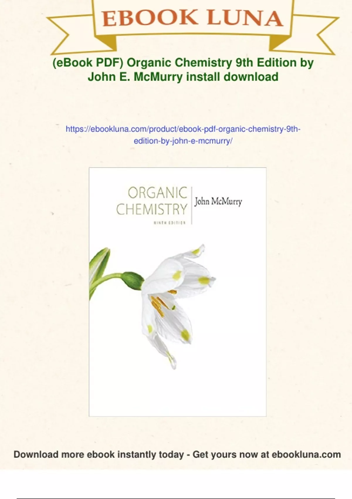 Summary (eBook PDF) Organic Chemistry 9th Edition by John E. McMurry ...