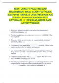 MSSC - Quality Practices and  Measurement FINAL EXAM STUDY GUIDE  2025&sol;2026 COMPLETE QUESTIONS BANK AND  CORRECT DETAILED ANSWERS WITH  RATIONALES &vert;&vert; 100&percnt; GUARANTEED PASS  <LATEST VERSION> 