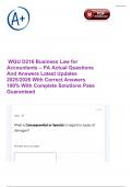  WGU D216 Business Law for Accountants &ndash; PA Actual Questions And Answers Latest Updates 2025&sol;2026 With Correct Answers 100&percnt; With Complete Solutions Pass Guaranteed 