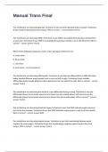 Manual Trans Final Exam Possible Questions And Answers 100&percnt; Accurately Solved&period;