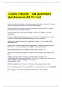 ICEMA Protocol Test Questions and Answers All Correct 