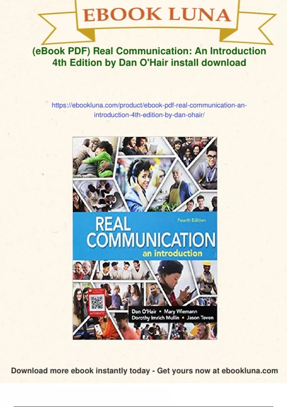 Summary (eBook PDF) Real Communication: An Introduction 4th Edition by Dan O'Hair - Digital ...