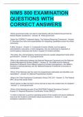 NIMS 800 EXAMINATION QUESTIONS WITH CORRECT ANSWERS 