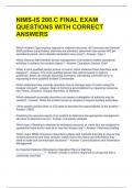 NIMS-IS 200&period;C FINAL EXAM QUESTIONS WITH CORRECT ANSWERS 