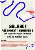 SSL2601 Assignment 1 Semester 2 Memo &vert; Due 12 August 2025
