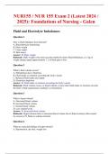 NUR155 &sol; NUR 155 Exam 2 &lpar;Latest 2024 &sol; 2025&rpar;&colon; Foundations of Nursing - Galen