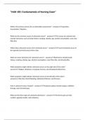 "NUR 185&colon; Fundamentals of Nursing Exam"